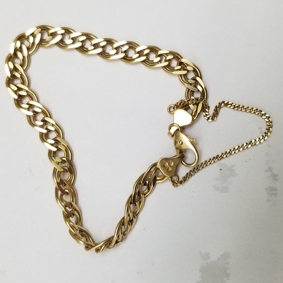 High End Jewelry!!Unique ! Vintage 18k gold Cuban bracelet 7",12gr